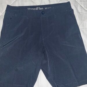 Men’s Hang Ten Navy Blue Flat Front Shorts Sz 32 adjustable